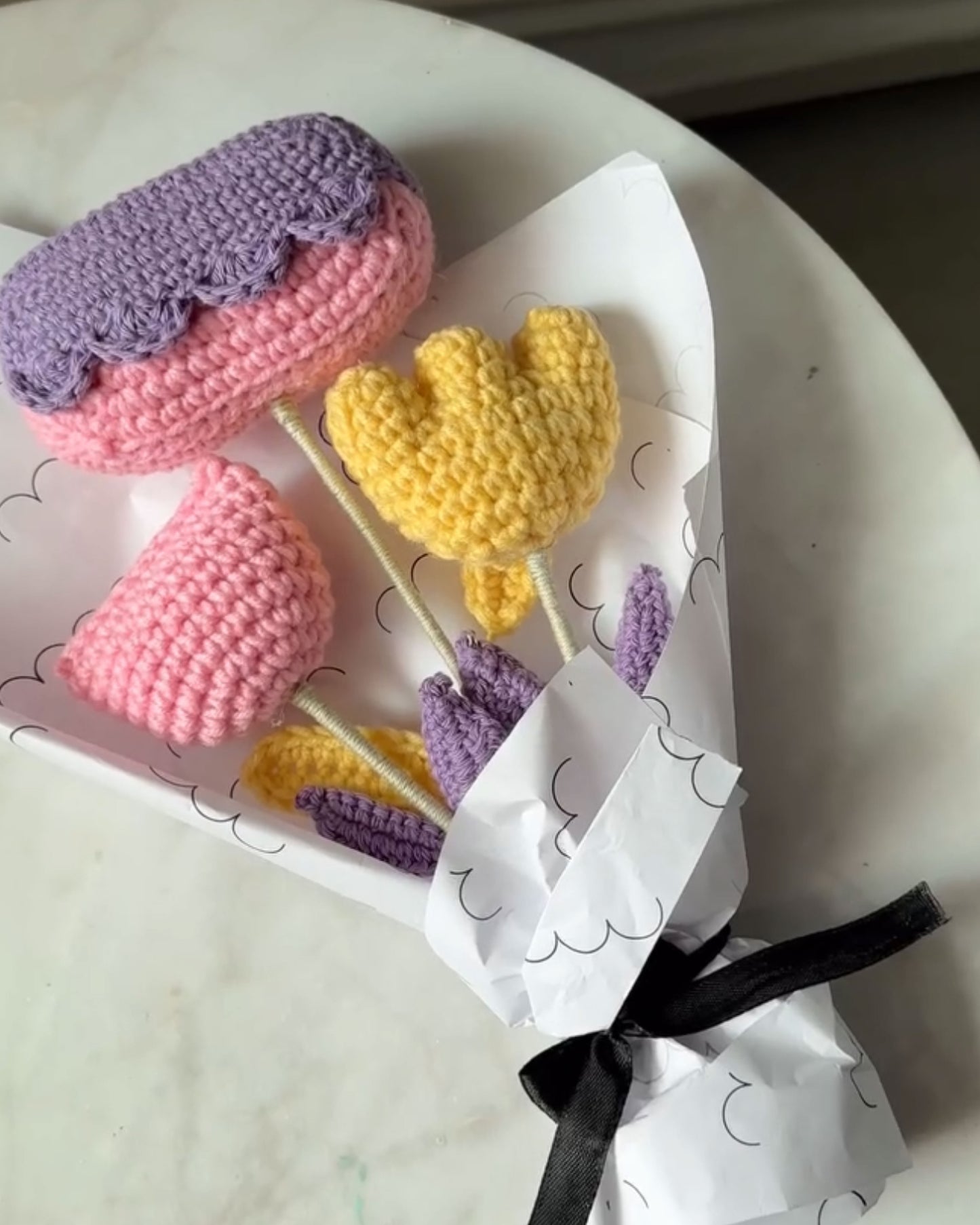 Pink Lavender Classic IBS Crochet Flower