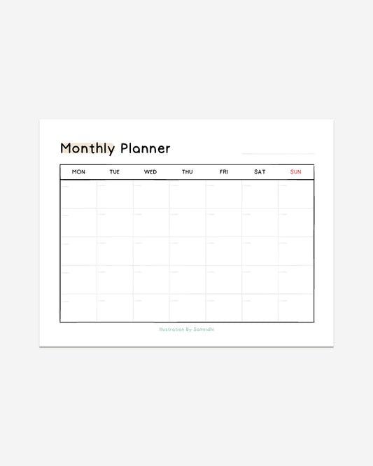 Monthly Planner (12 Sheets)
