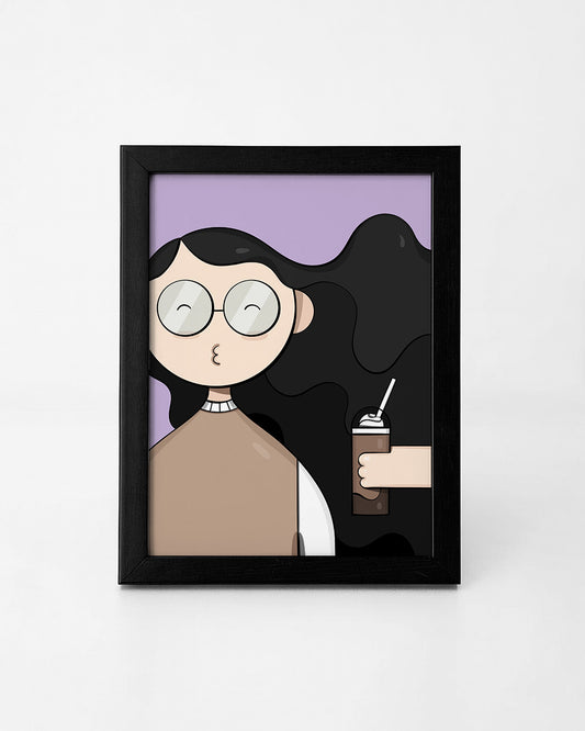 Coffee Girlie Illustration Frame