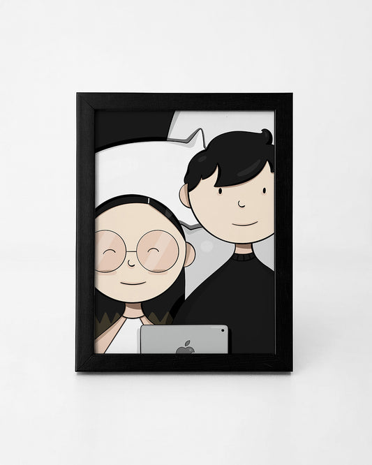 Movie Night Illustration Frame