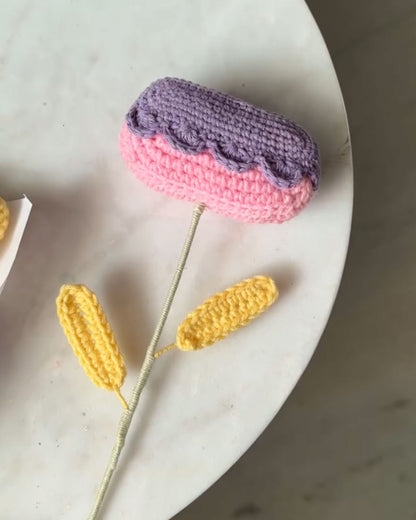 Pink Lavender Classic IBS Crochet Flower