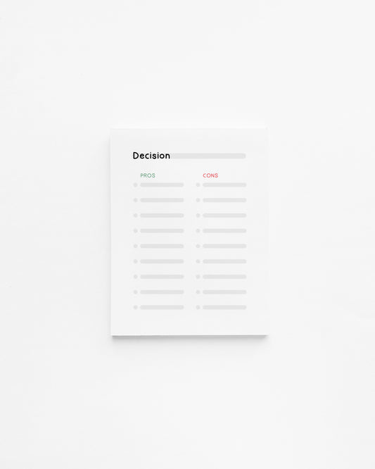 Pros & Cons List Mini Planner Green