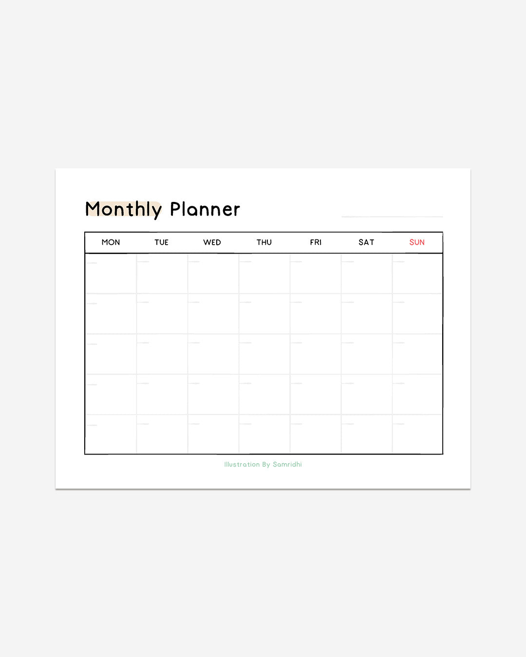 Monthly Planner Digital Download